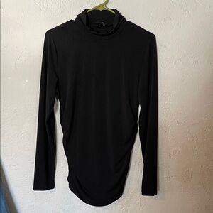 Boston Proper Black Long Sleeve Mock Neck Top
